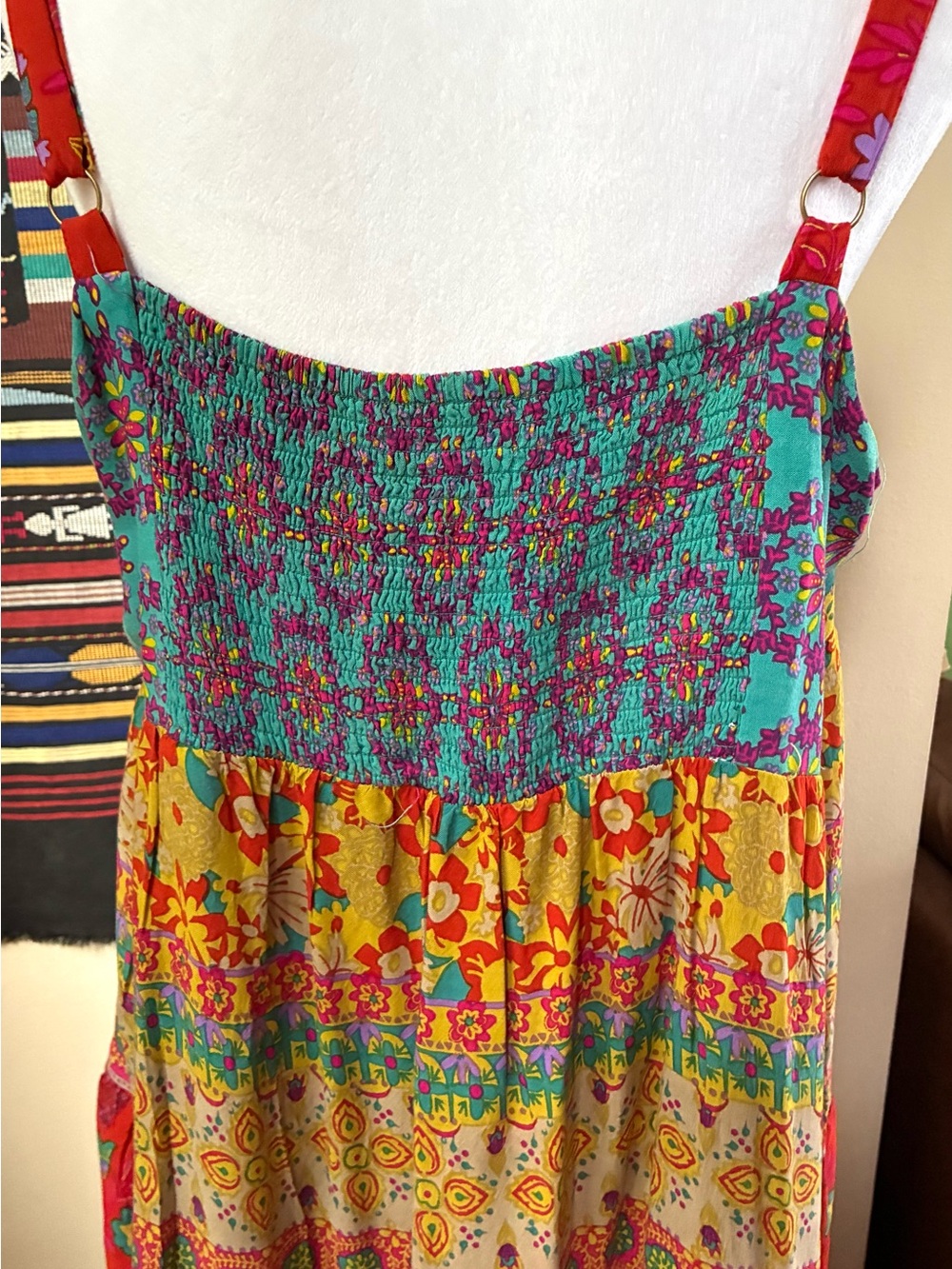 NWT Natural Life Patricia Boho Patchwork Floral Maxi Dress Size XL Hippy - Picture 4 of 9